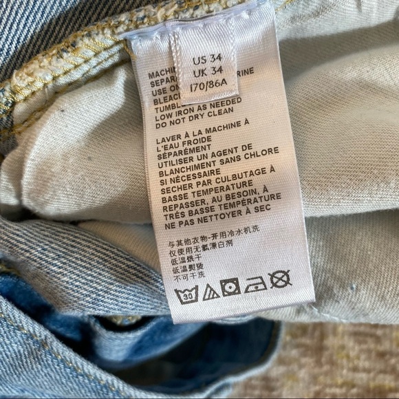 BDG Girlfriend High Rise Jean Shorts Urban Outfitters Blue Distressed Sz 34 - Picture 6 of 14